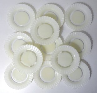 12 vintage white Duralex small plates