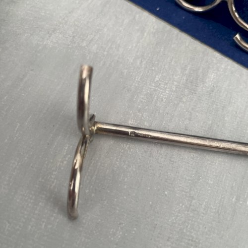 12 support porte repose couteaux métal argenté 6gr orfèvrerie de CHAMBLY France