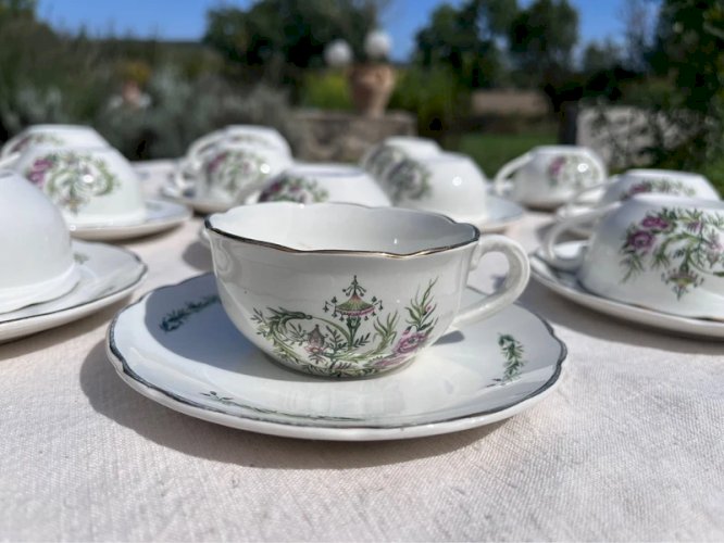 12 tasses à café Digoin Sarreguemines modèle Royan