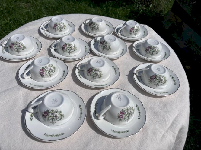 12 tasses à café Digoin Sarreguemines modèle Royan