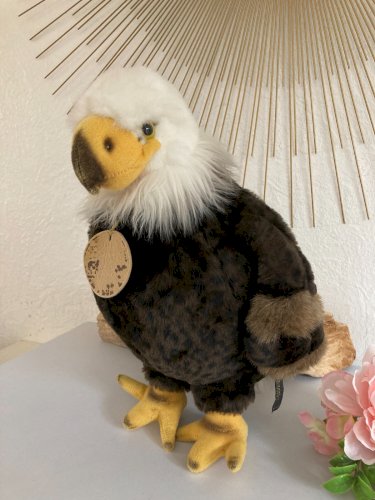1224⚜️ Ancienne Peluche Doudou Aigle Classic Aurora Hauteur 35 Cm Vintage