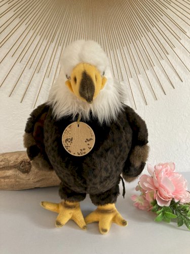 1224⚜️ Ancienne Peluche Doudou Aigle Classic Aurora Hauteur 35 Cm Vintage