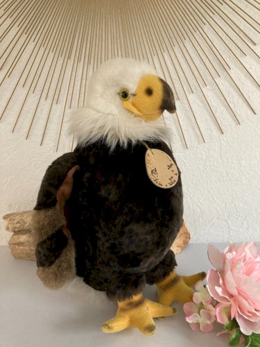 1224⚜️ Ancienne Peluche Doudou Aigle Classic Aurora Hauteur 35 Cm Vintage