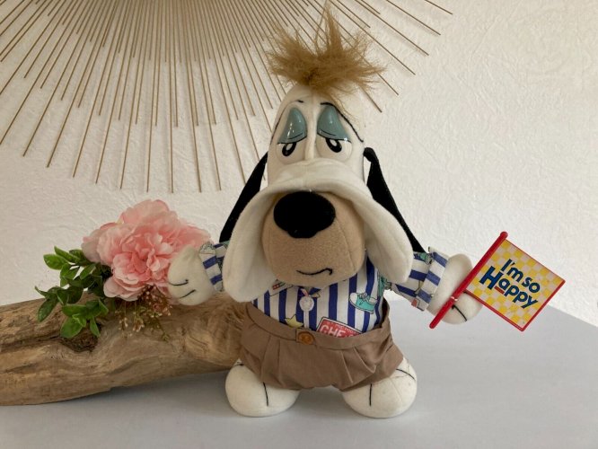 1224⚜️ Ancienne Peluche Doudou Vintage Droopy Le Chien Applause Hauteur 30 Cm