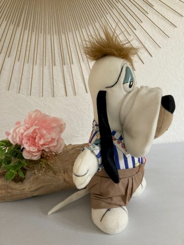 1224⚜️ Ancienne Peluche Doudou Vintage Droopy Le Chien Applause Hauteur 30 Cm