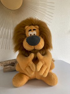 1224⚜️ Vintage Plush Mascot The Yellow Lion LCL Crédit Lyonnais Ajena