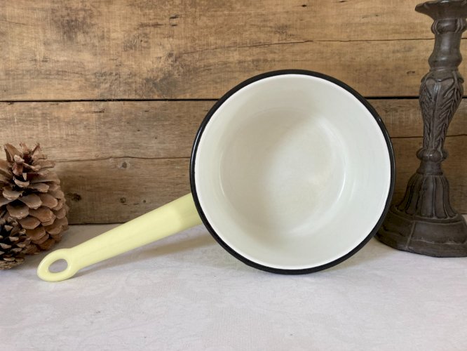 1225⚜️ Ancienne Casserole en Tôle Émaillée Diamètre 20 Cm Vintage