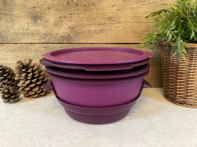1225⚜️ Micro Vap' Microwave Steam Cooker Tupperware Purple