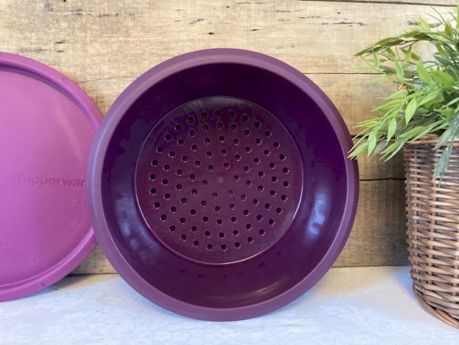 1225⚜️ Micro Vap' Cuiseur Vapeur Micro-Onde Tupperware Violet