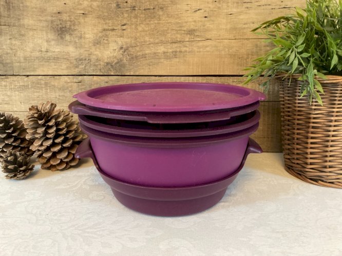 1225⚜️ Micro Vap' Cuiseur Vapeur Micro-Onde Tupperware Violet
