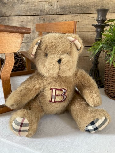1225⚜️ Peluche Doudou De Collection Ours Burberry Inter Parfums Hauteur 22 Cm