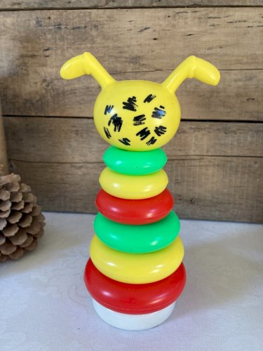 126⚜️ Ancien Jouet Ideale Pyramide Anneaux à Empiler de Marsupilami Vintage