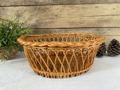 126⚜️ Vintage Round Wicker Basket Ø 37 Cm