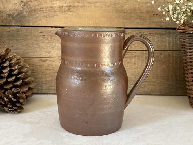 126⚜️ Ancien Pichet Broc Cruche en Grès Made in France Vintage Hauteur 17 Cm