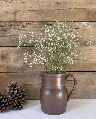 126⚜️ Ancien Pichet Broc Cruche en Grès Made in France Vintage Hauteur 17 Cm