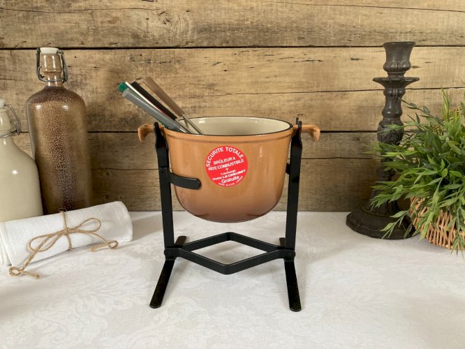 126⚜️ Ancien Poêlon Caquelon Casserole à Fondue Le Creuset Made In France Neuf