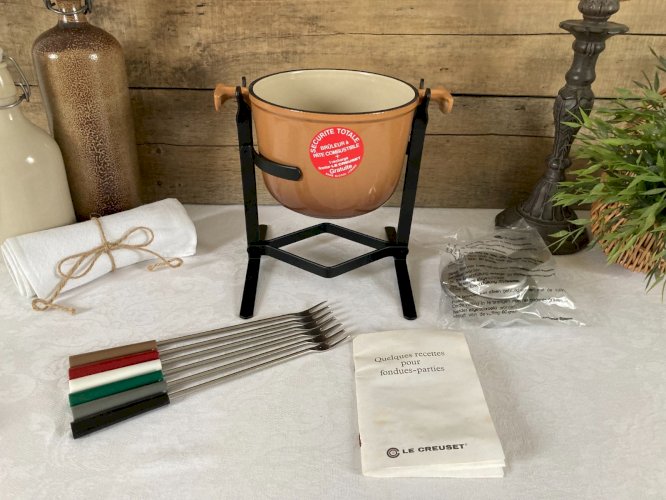 126⚜️ Ancien Poêlon Caquelon Casserole à Fondue Le Creuset Made In France Neuf