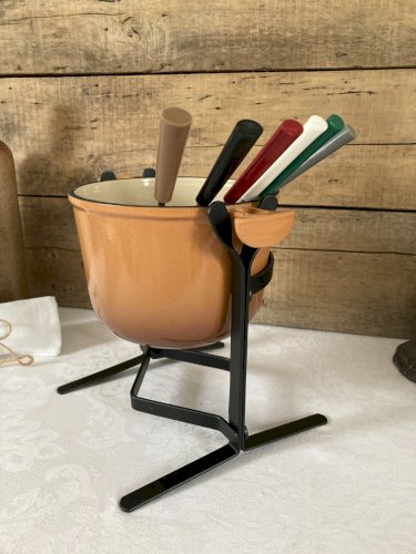 126⚜️ Ancien Poêlon Caquelon Casserole à Fondue Le Creuset Made In France Neuf