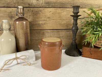 126⚜️ Ancien Pot à Cornichon en Grés De Bonny Made In France Hauteur 14 Cm