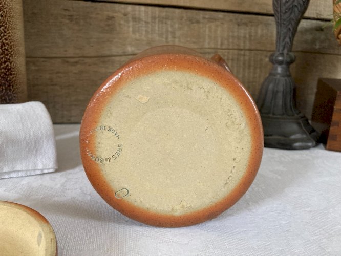 126⚜️ Ancien Pot à Cornichon en Grés De Bonny Made In France Hauteur 14 Cm