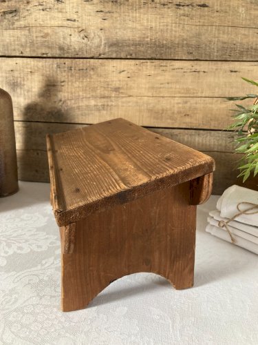 126⚜️ Ancien Tabouret en Bois Repose-Pieds Vintage Longueur 38 Cm