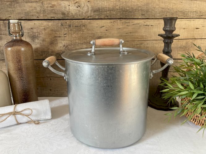 126⚜️ Ancienne Cocotte Faitout Marmite en Aluminium Diamètre 22 Cm Vintage
