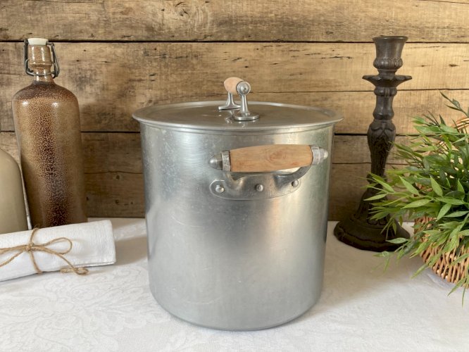 126⚜️ Ancienne Cocotte Faitout Marmite en Aluminium Diamètre 22 Cm Vintage