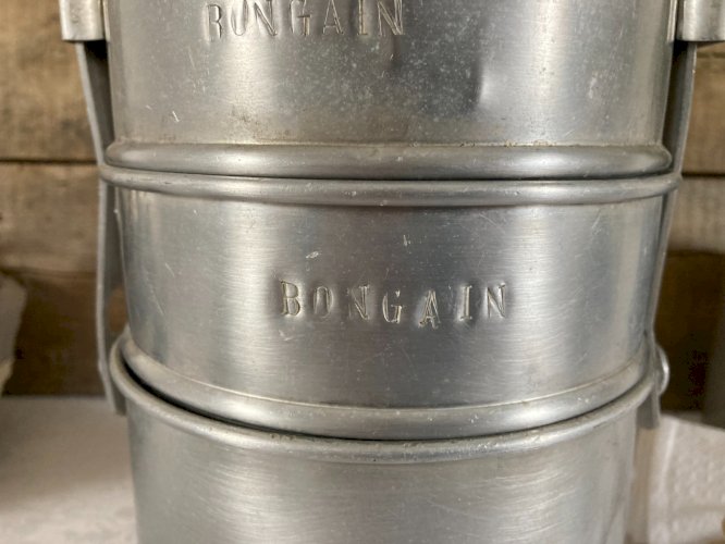 126⚜️ Ancienne Gamelle Cantine Bongain en Aluminium Vintage Hauteur 36 Cm