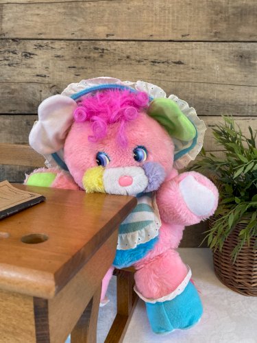 126⚜️ Ancienne Peluche Doudou Popples Bébé Cribsy Vintage 25 Cm Assis Année 1986