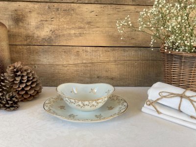 126⚜️ Vintage Sauce Boat in Porcelain B & C Limoges France Length 22 cm