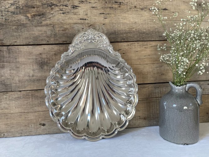 126⚜️ Déco Ancien Plat Coquille Saint Jacques en Plaqué Argent Silver Plated