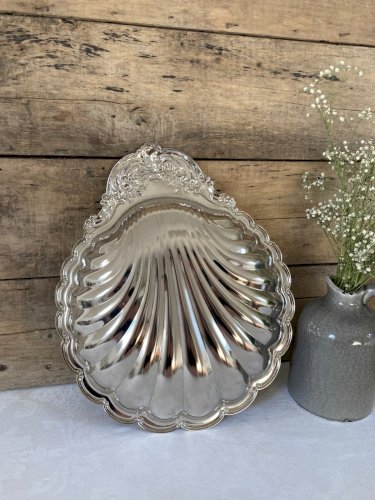 126⚜️ Déco Ancien Plat Coquille Saint Jacques en Plaqué Argent Silver Plated