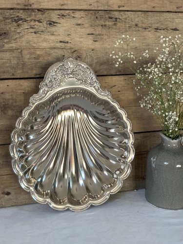 126⚜️ Déco Ancien Plat Coquille Saint Jacques en Plaqué Argent Silver Plated