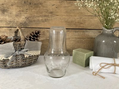 126⚜️ Decorative Set Glass Carafe With Water Glass Height 18 Cm