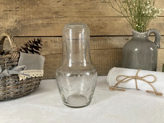 126⚜️ Déco Ensemble Carafe en Verre Avec Verre à Eau Hauteur 18 Cm