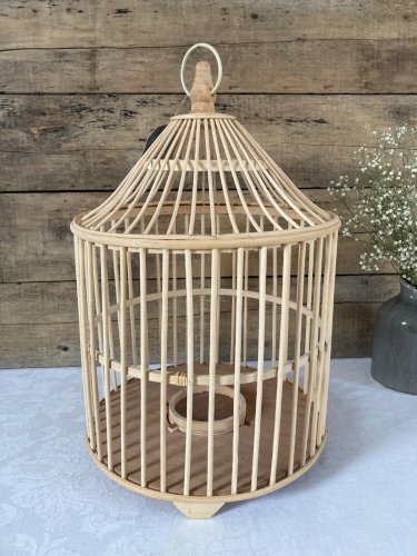 126⚜️ Décoration Lanterne Ou Cage à Oiseaux en Rotin Hauteur 45 Cm