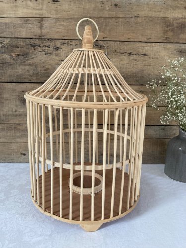 126⚜️ Décoration Lanterne Ou Cage à Oiseaux en Rotin Hauteur 45 Cm