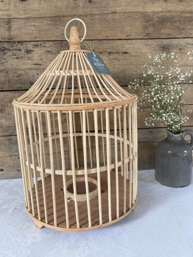 126⚜️ Décoration Lanterne Ou Cage à Oiseaux en Rotin Hauteur 45 Cm