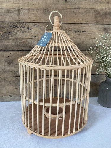 126⚜️ Décoration Lanterne Ou Cage à Oiseaux en Rotin Hauteur 45 Cm