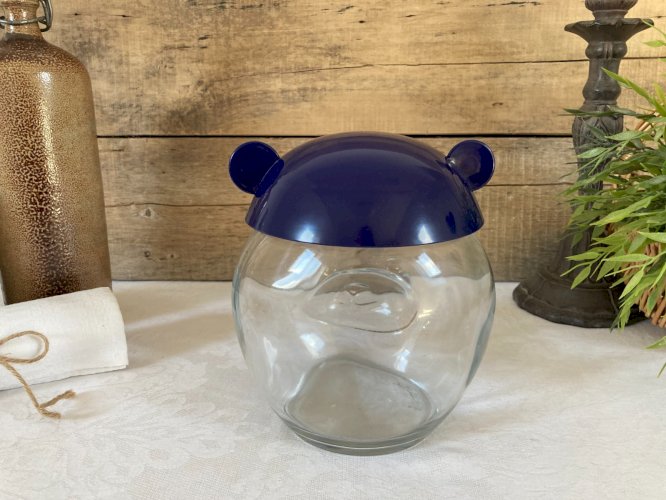 126⚜️ Pot Bocal à Biscuit, Bonbonnière Pasabahce en Verre Tête D'ours Haut 18 Cm