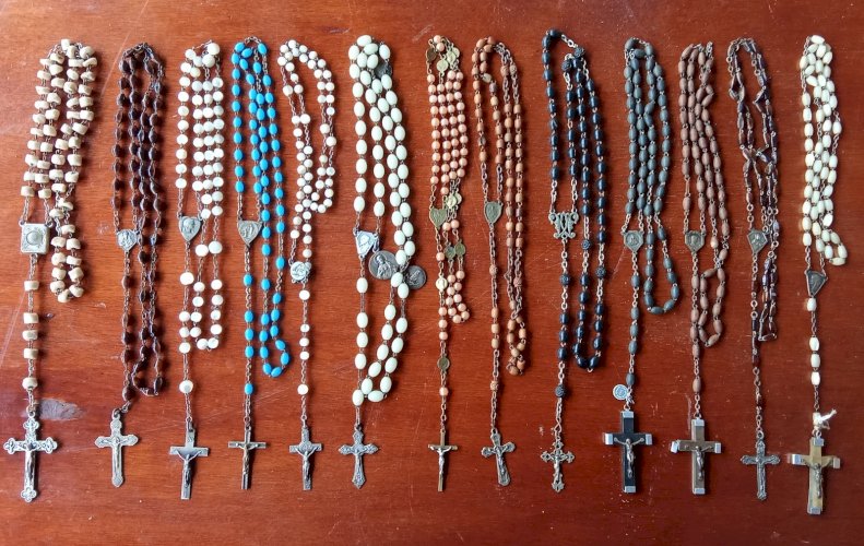 13 Chapelet Catholique Rosaire Objet Dévotion Old Rosary Jésus Christ  Marie