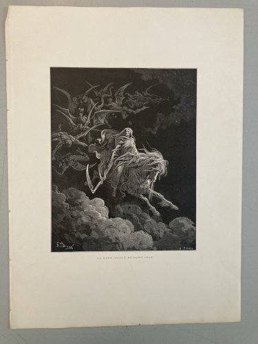 13 Engraving Gravure Gustave Doré Mort Lot  Ancien Original Old Squelette Art