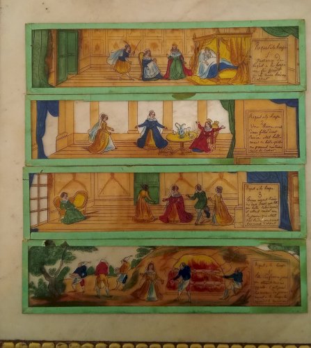 14 Anciennes plaques lanterne magique Cendrillon Riquet houppe Robinson Crusoé