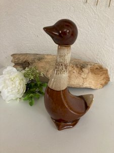 15⚜️ Antique Duck-Shaped Liquor Decanter in Porcelain Height 24 Cm