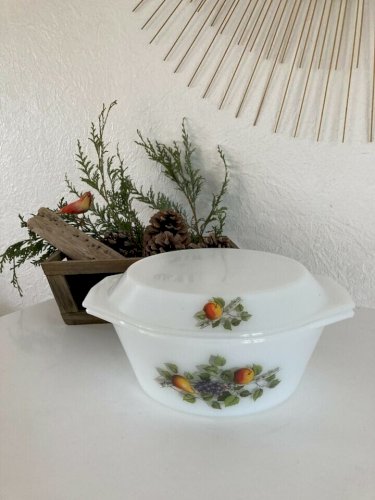 15⚜️ Ancienne Cocotte Ronde Arcopal Décor Fruit Vintage