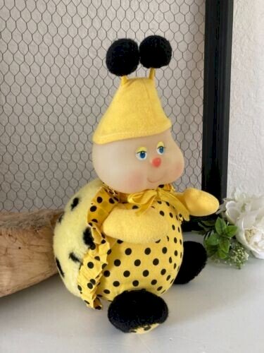 15⚜️ Ancienne Peluche Doudou Luciole Coccinelle Ajena Phosphorescente Vintage