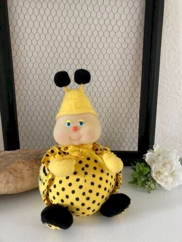 15⚜️ Ancienne Peluche Doudou Luciole Coccinelle Ajena Phosphorescente Vintage