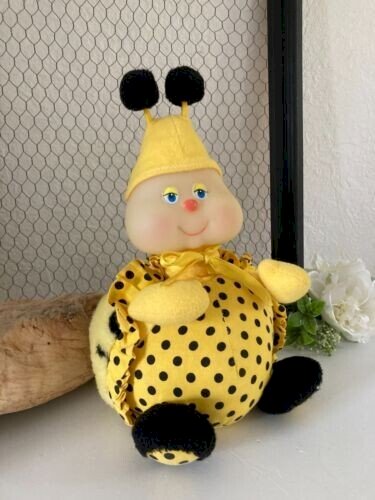 15⚜️ Ancienne Peluche Doudou Luciole Coccinelle Ajena Phosphorescente Vintage