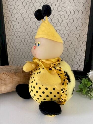 15⚜️ Ancienne Peluche Doudou Luciole Coccinelle Ajena Phosphorescente Vintage