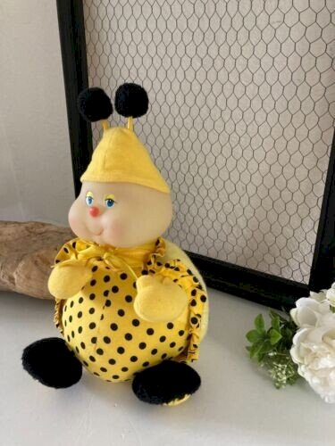 15⚜️ Ancienne Peluche Doudou Luciole Coccinelle Ajena Phosphorescente Vintage